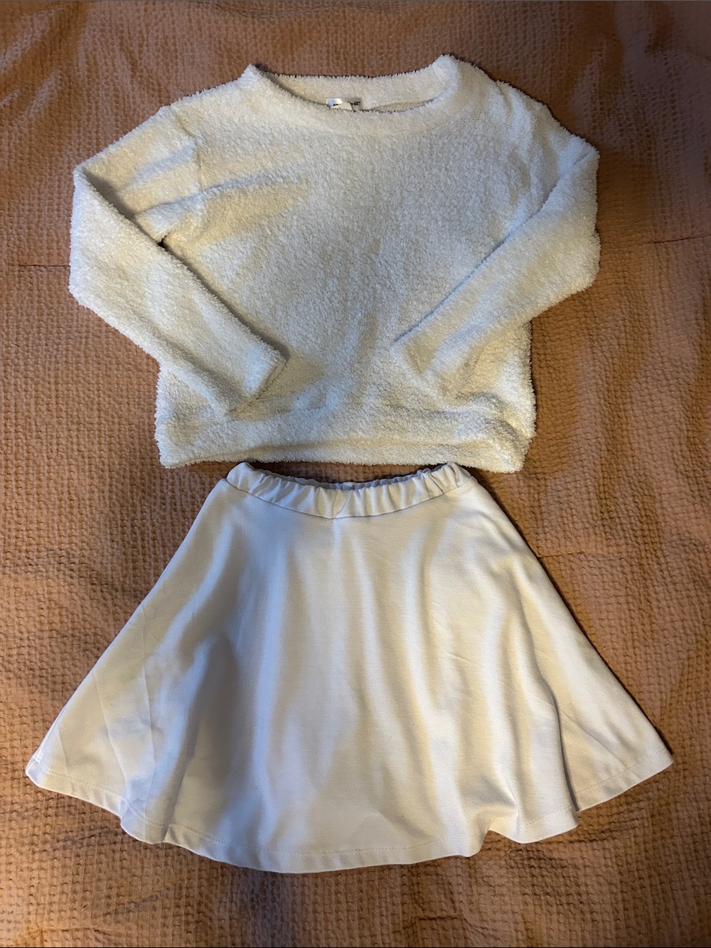 Cozy Cream Kids Matching Set - Top & Skort
